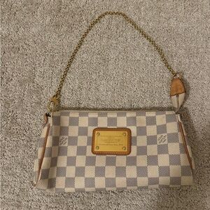 Louis Vuitton Beige and Brown Checkered Clutch